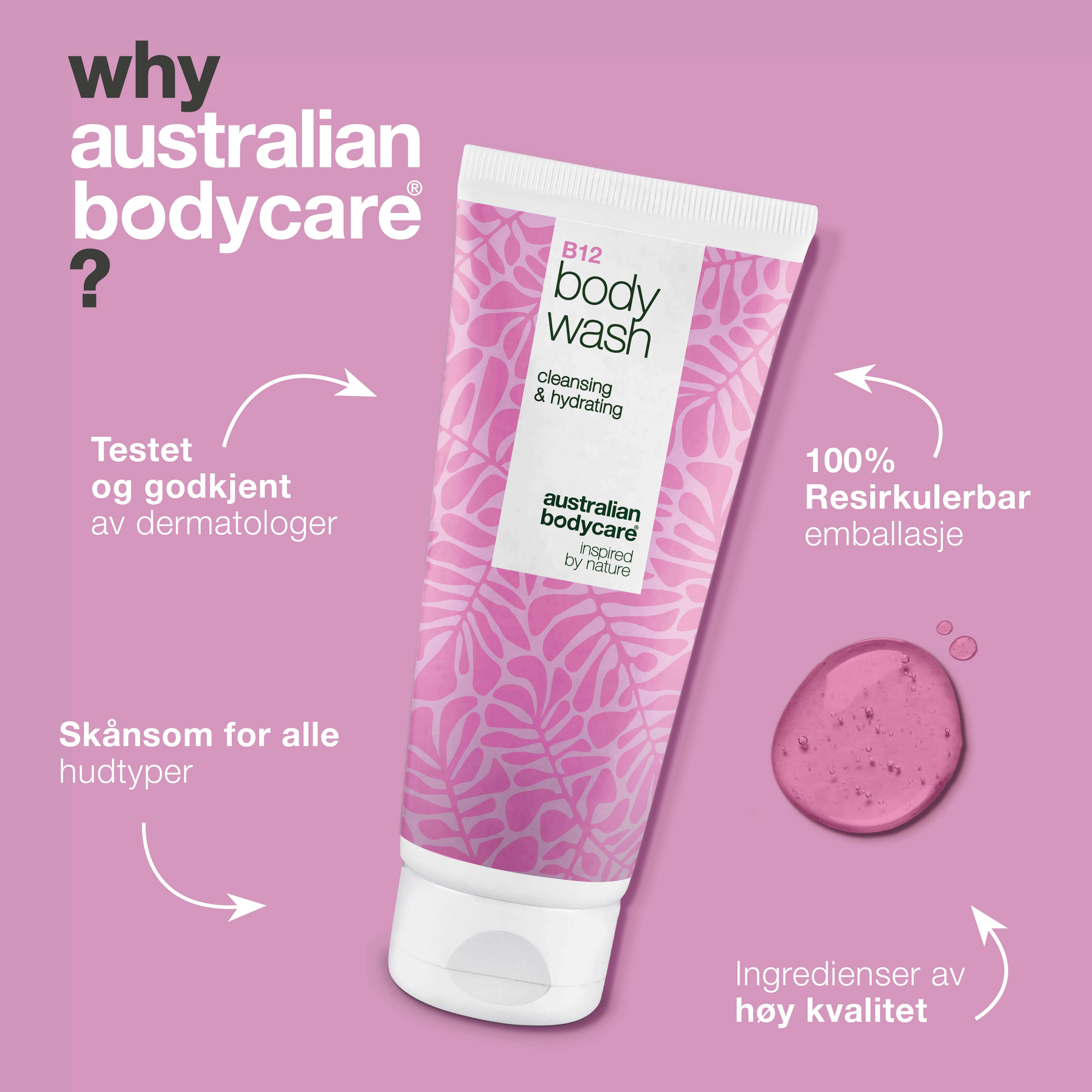 Body Wash med B12 – Daglig fukt og pleie — B12 Body Wash – daglig rens og fukt som gir en myk og sunn hud.