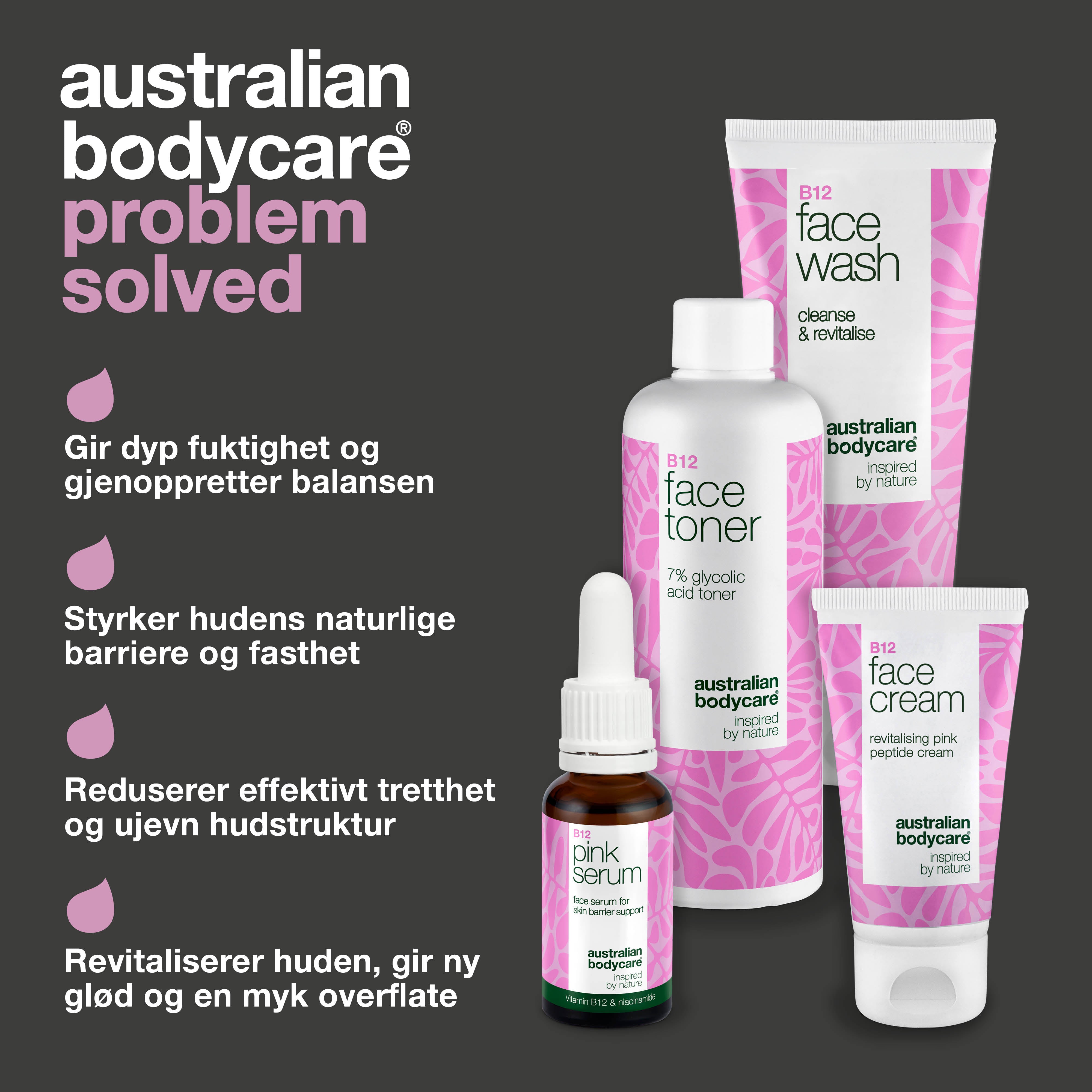 B12 Hudpleje til overgangsalderen – Revitaliser din hud — Giv din hud i overgangsalderen nyt liv med vores B12 sæt, der genopretter fugt og elasticitet.