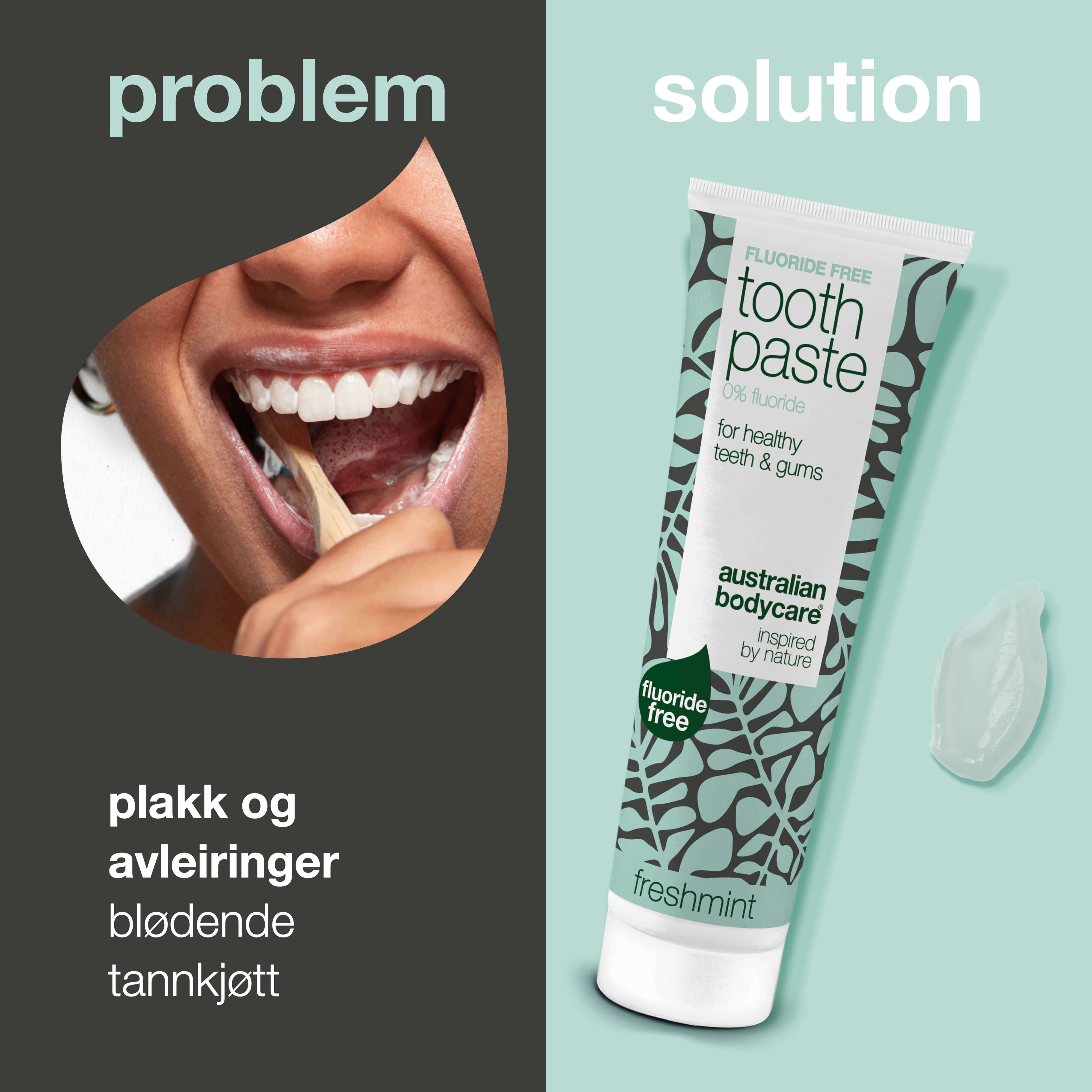 Fluorfri tannkrem – for sunne tenner og frisk pust — Fluorfri tannkrem som fjerner plakk, pleier tannkjøttet og gir frisk pust. Perfekt for daglig bruk.