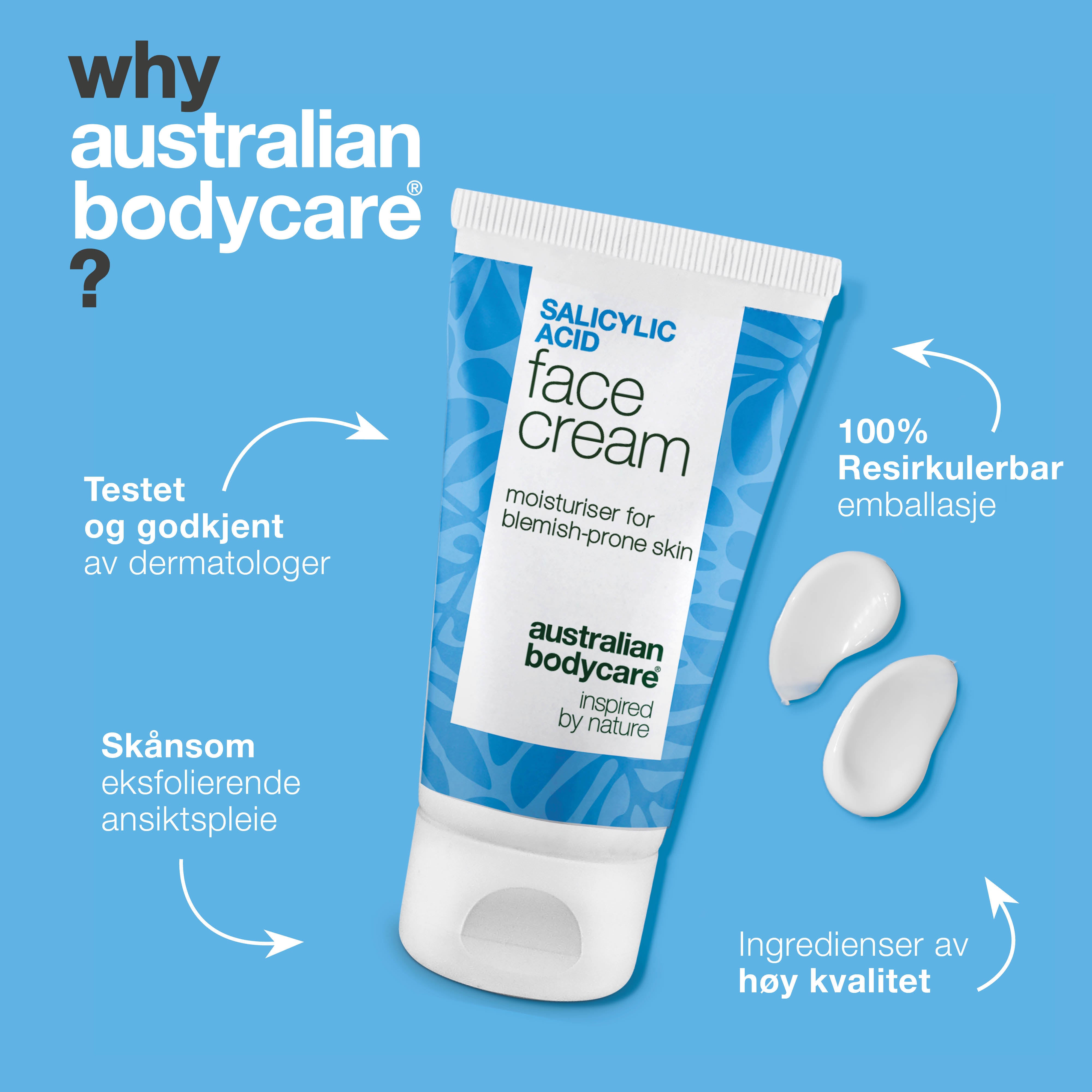 Ansiktskrem med salisylsyre mot kviser og hudormer – renser porene og balanserer fet hud