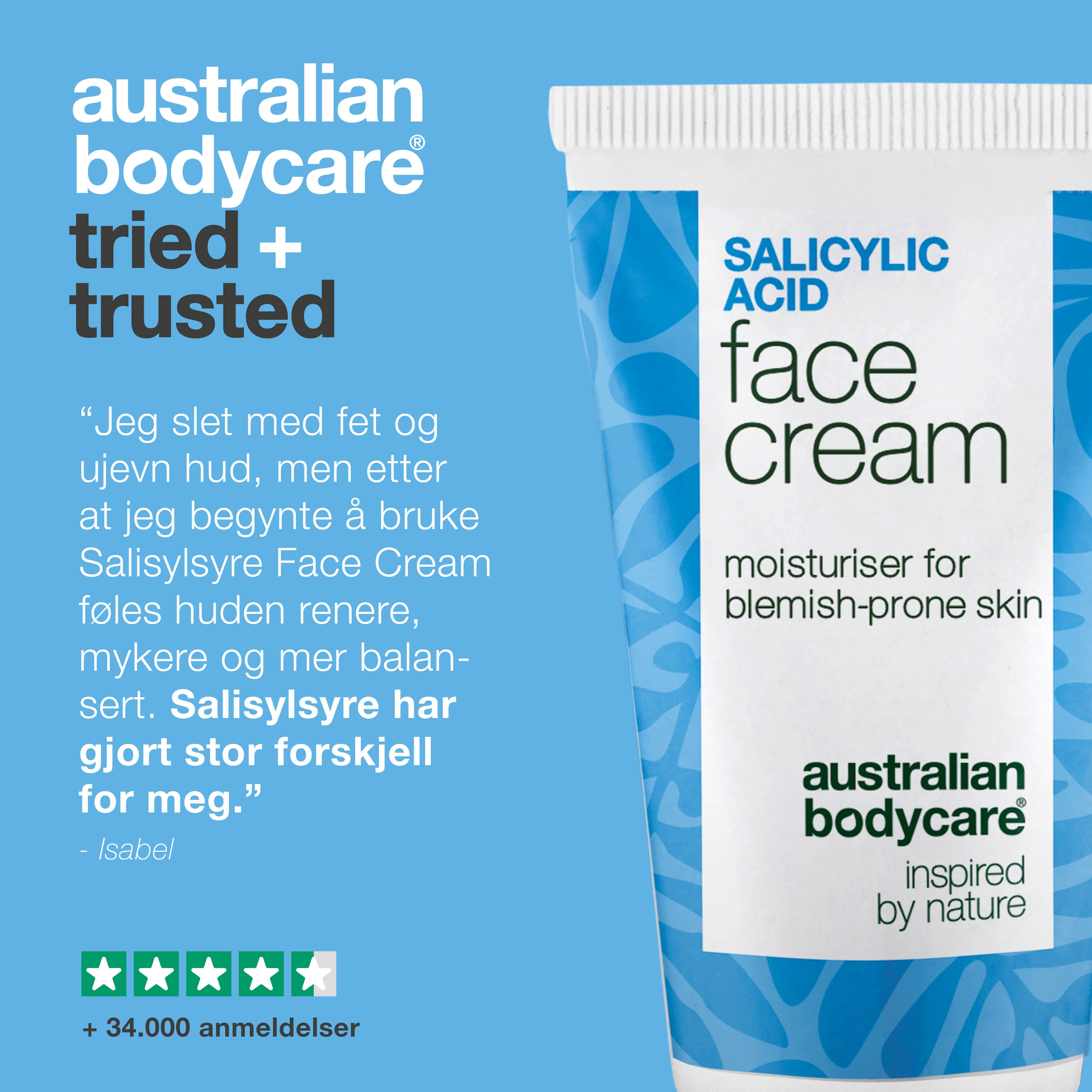 Ansiktskrem med salisylsyre mot kviser og hudormer – renser porene og balanserer fet hud