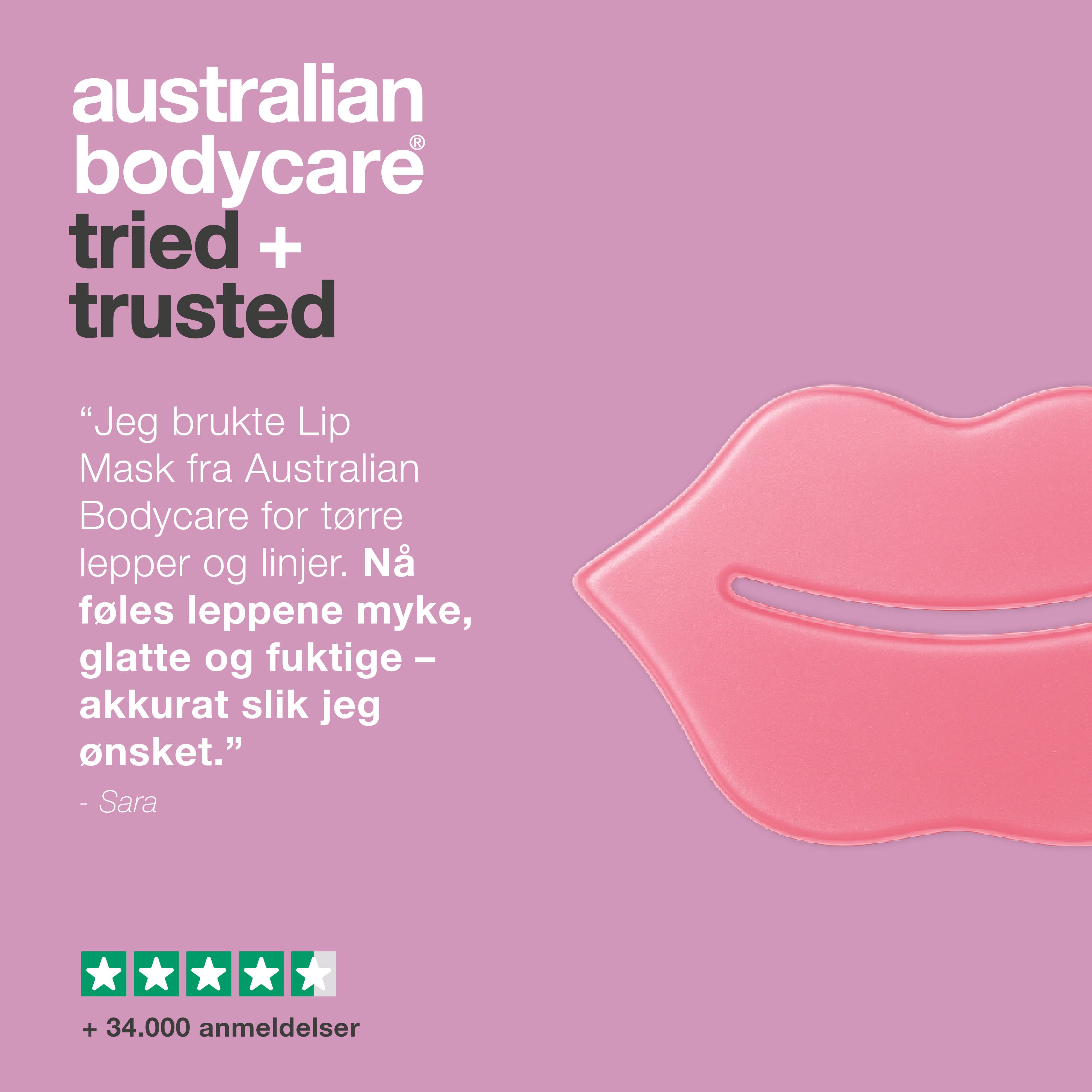 Leppemaske for deg med tørre lepper og rynker rundt munnen. Fukter, glatter og pleier med B12, Centella Asiatica og hyaluronsyre.