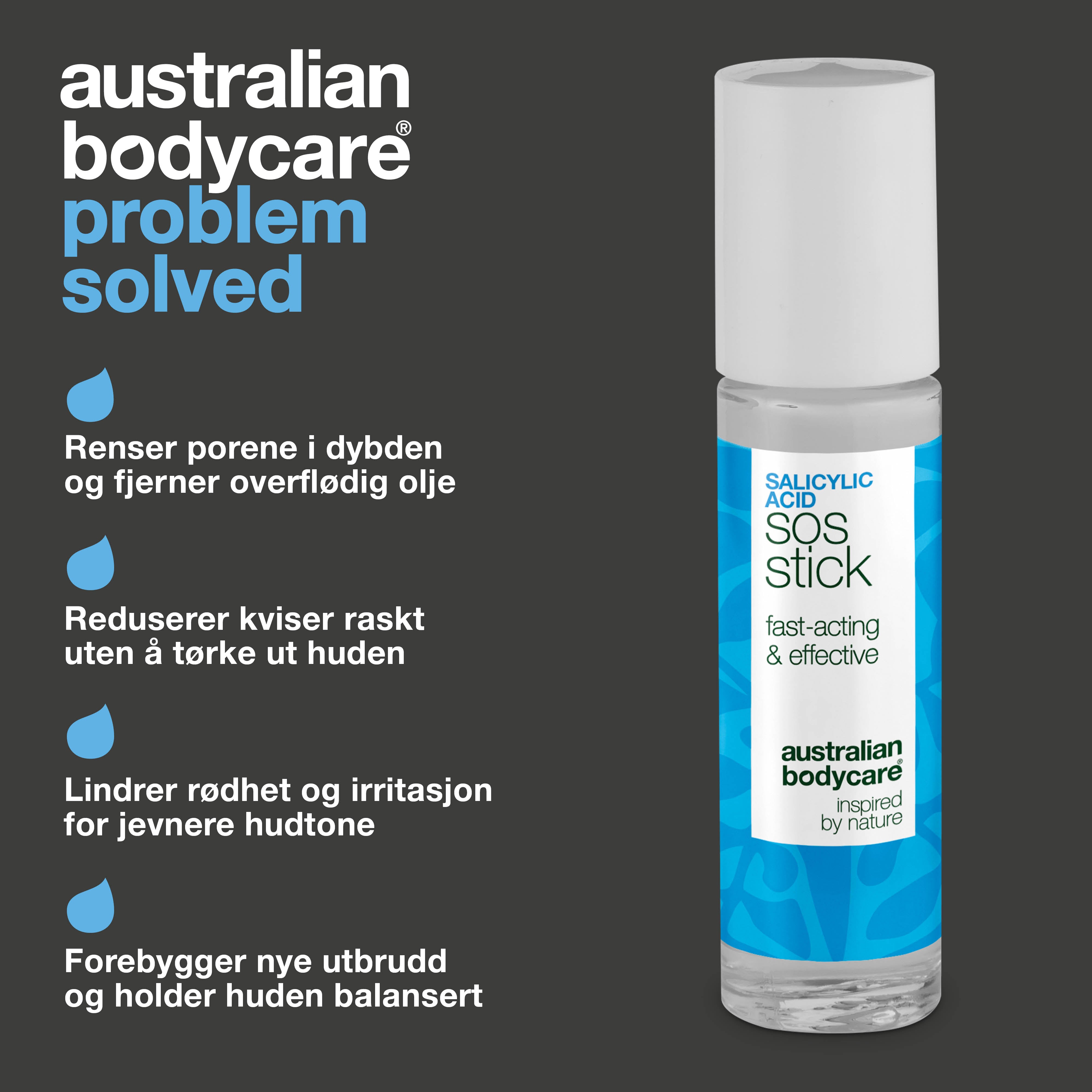 Salisylsyre SOS Stick mot kviser og rødhet – renser porene og beroliger huden raskt
