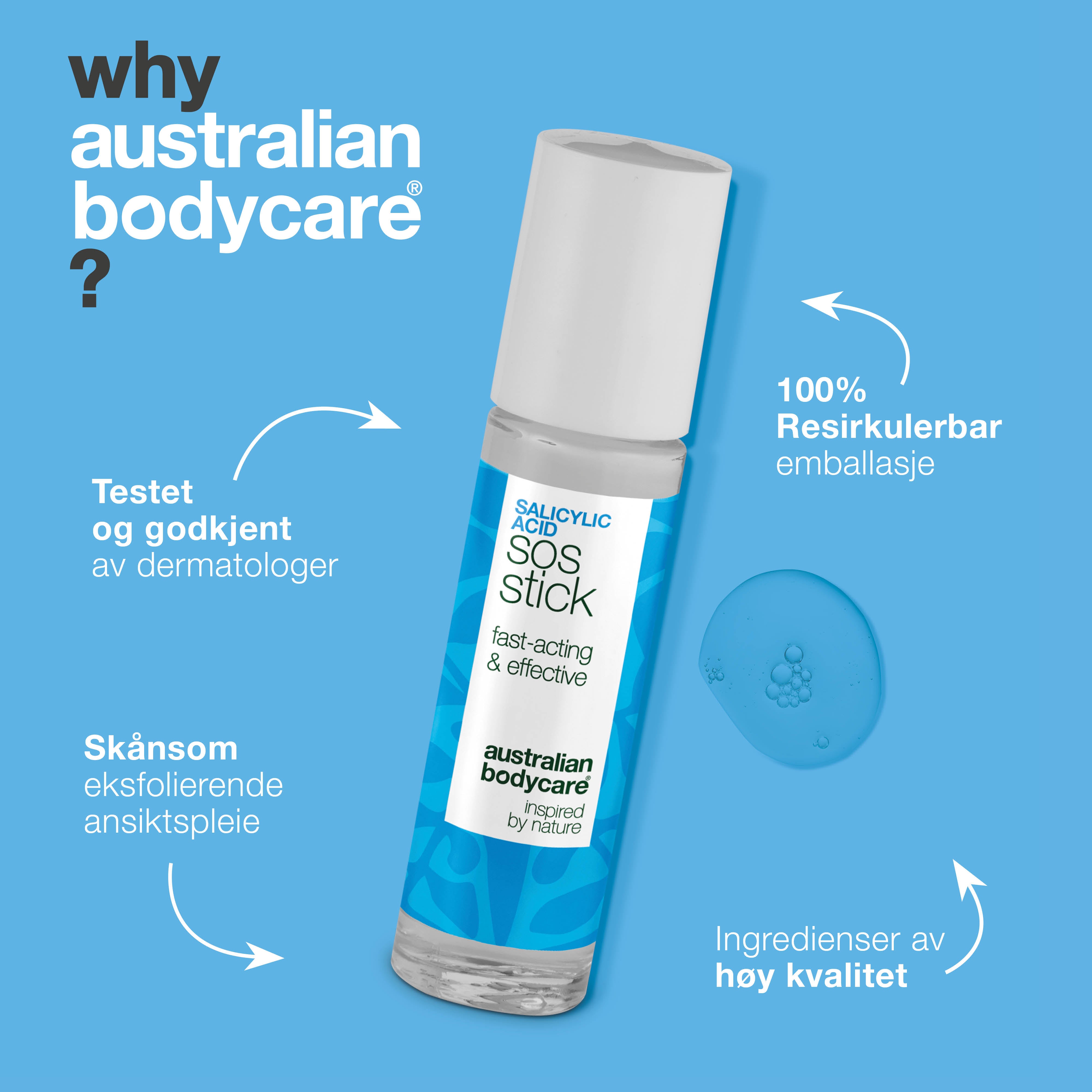 Salisylsyre SOS Stick mot kviser og rødhet – renser porene og beroliger huden raskt