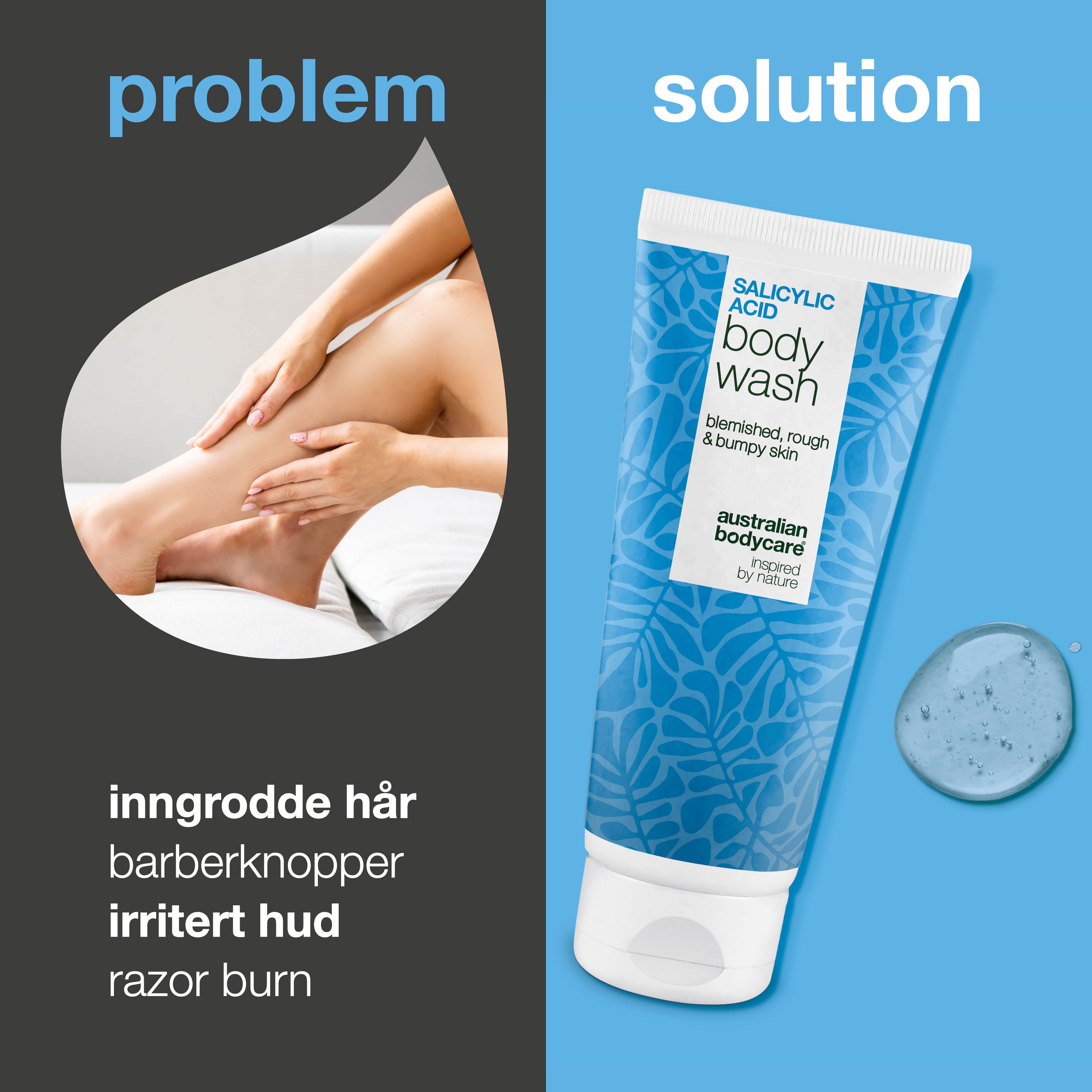Salisylsyre Shave Wash mot barberkviser og inngrodde hår – beroliger huden etter barbering