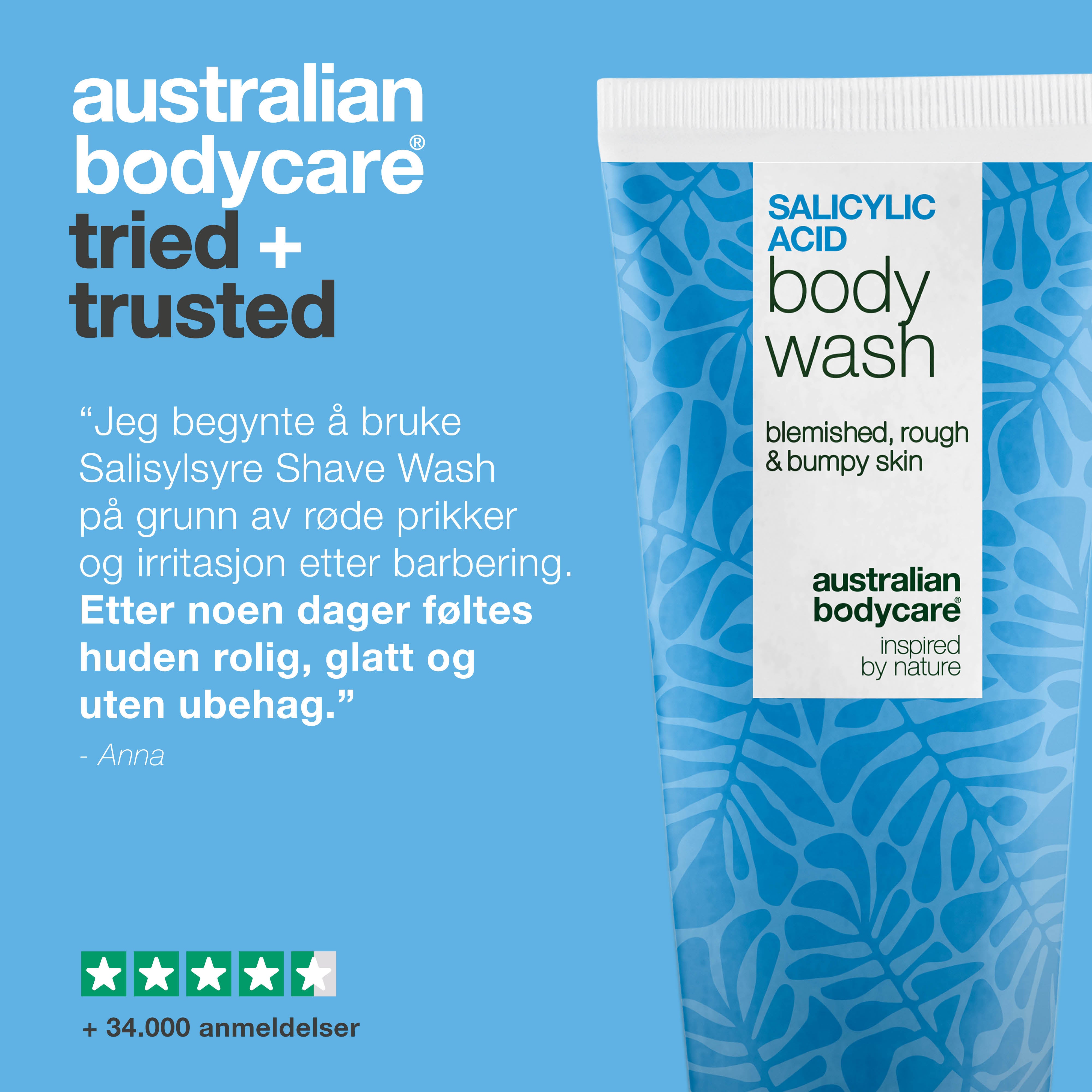 Salisylsyre Shave Wash mot barberkviser og inngrodde hår – beroliger huden etter barbering