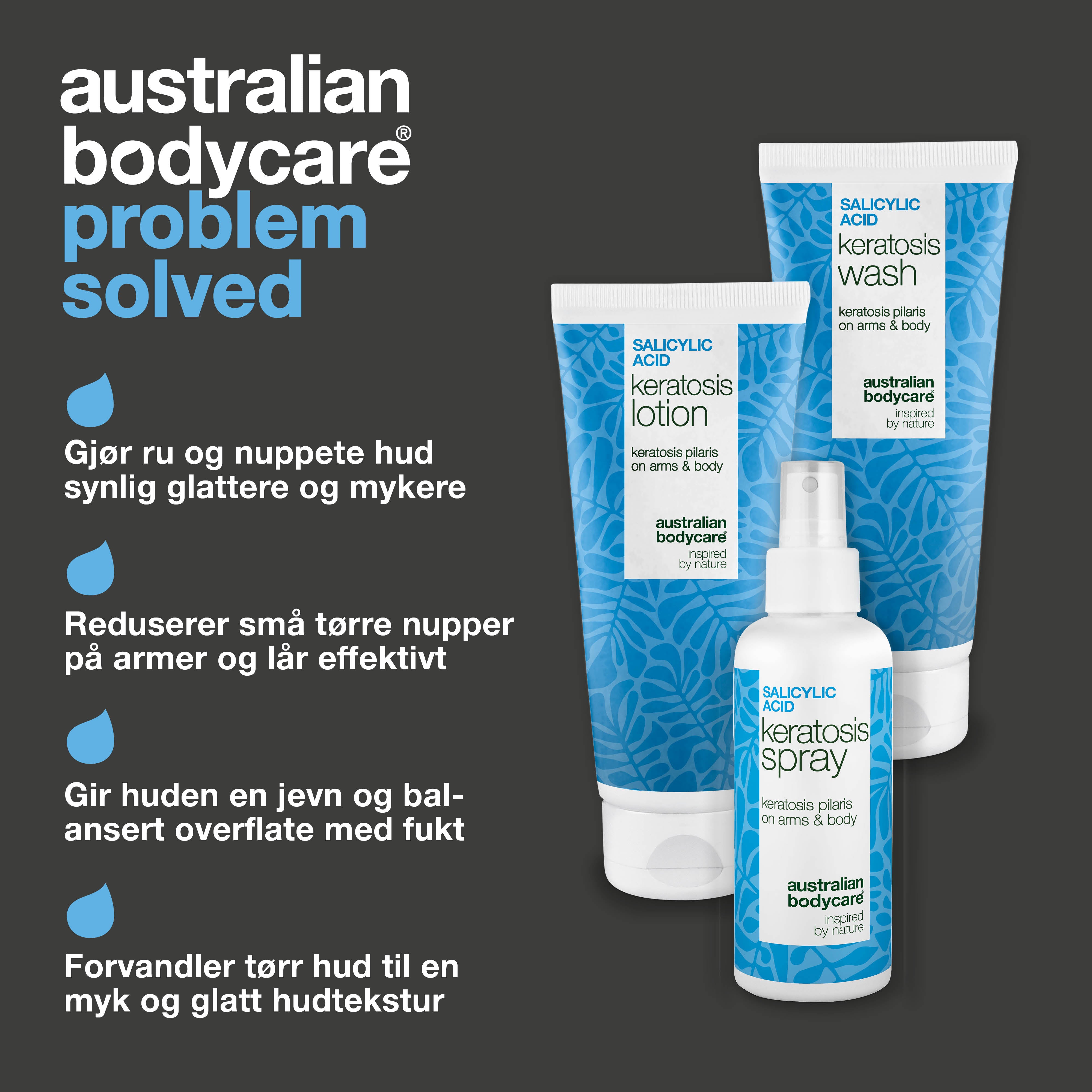 Pakke mot Keratosis Pilaris – Glatter ru, tørr og nuppete hud — Hudpleiesett for Keratosis Pilaris lindrer gåsehud og ru hud. Perfekt for små nupper og ujevn hudtekstur.