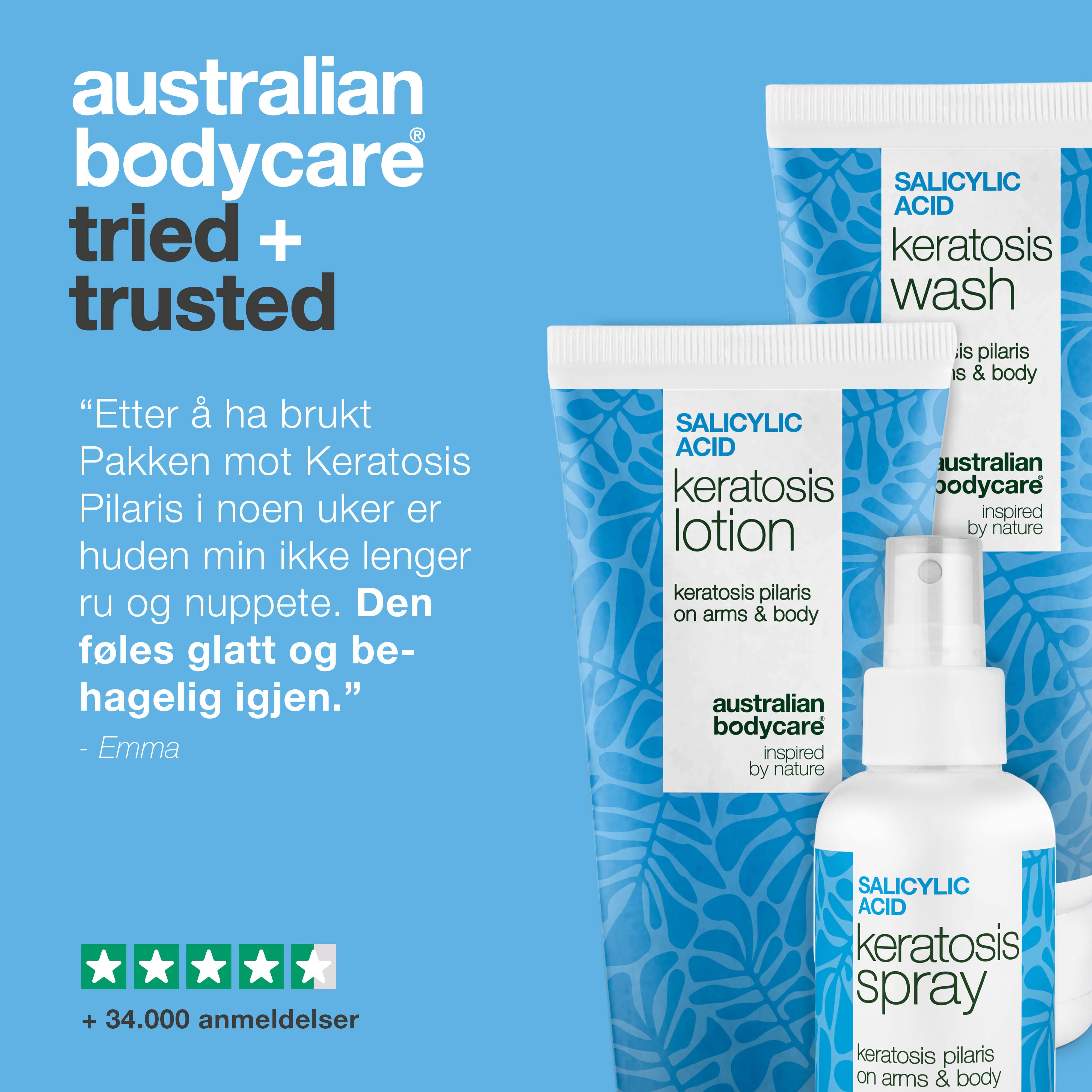 Pakke mot Keratosis Pilaris – Glatter ru, tørr og nuppete hud — Hudpleiesett for Keratosis Pilaris lindrer gåsehud og ru hud. Perfekt for små nupper og ujevn hudtekstur.