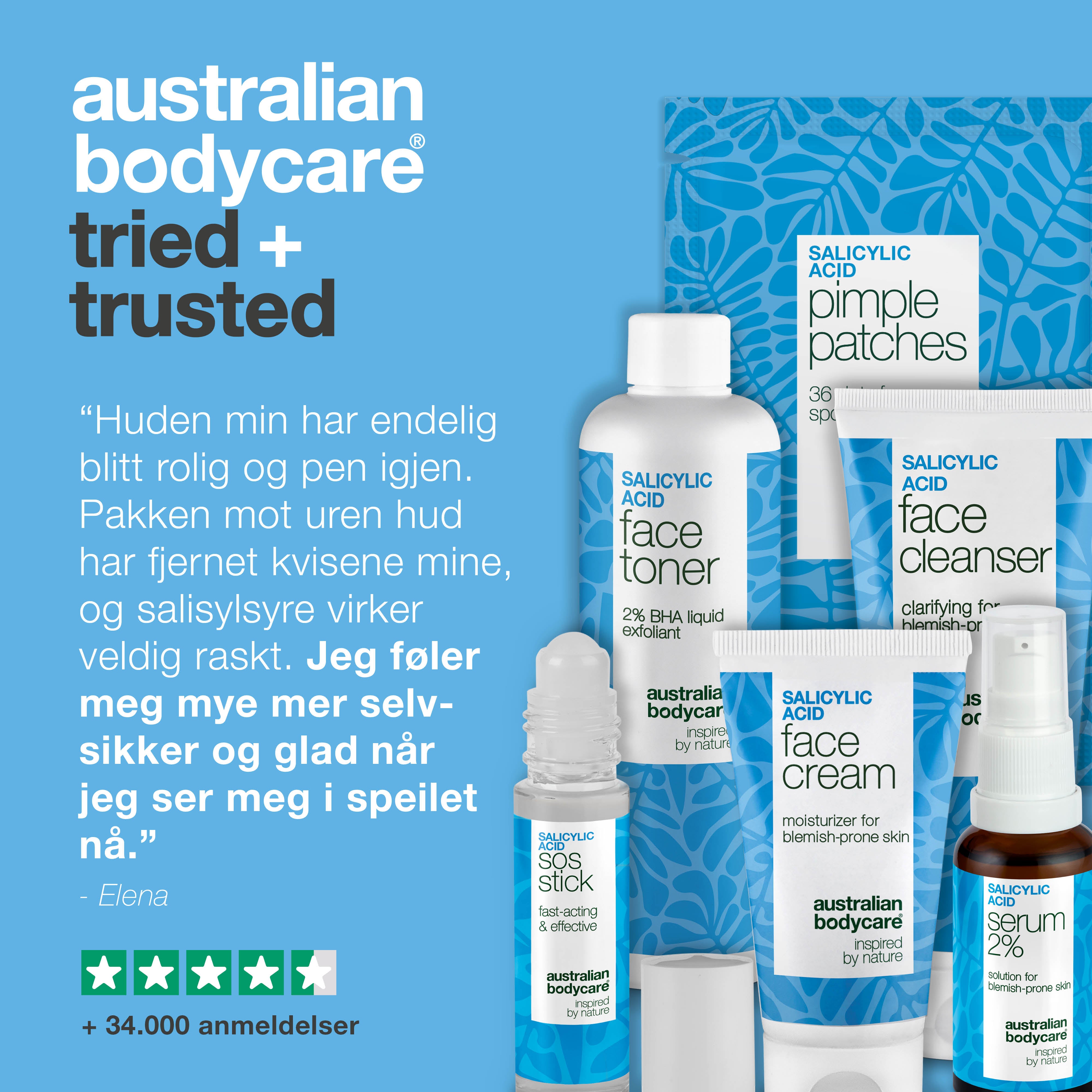 Pakke mot kviser og uren hud med salisylsyre – renser porene, demper rødhet og forebygger nye utbrudd