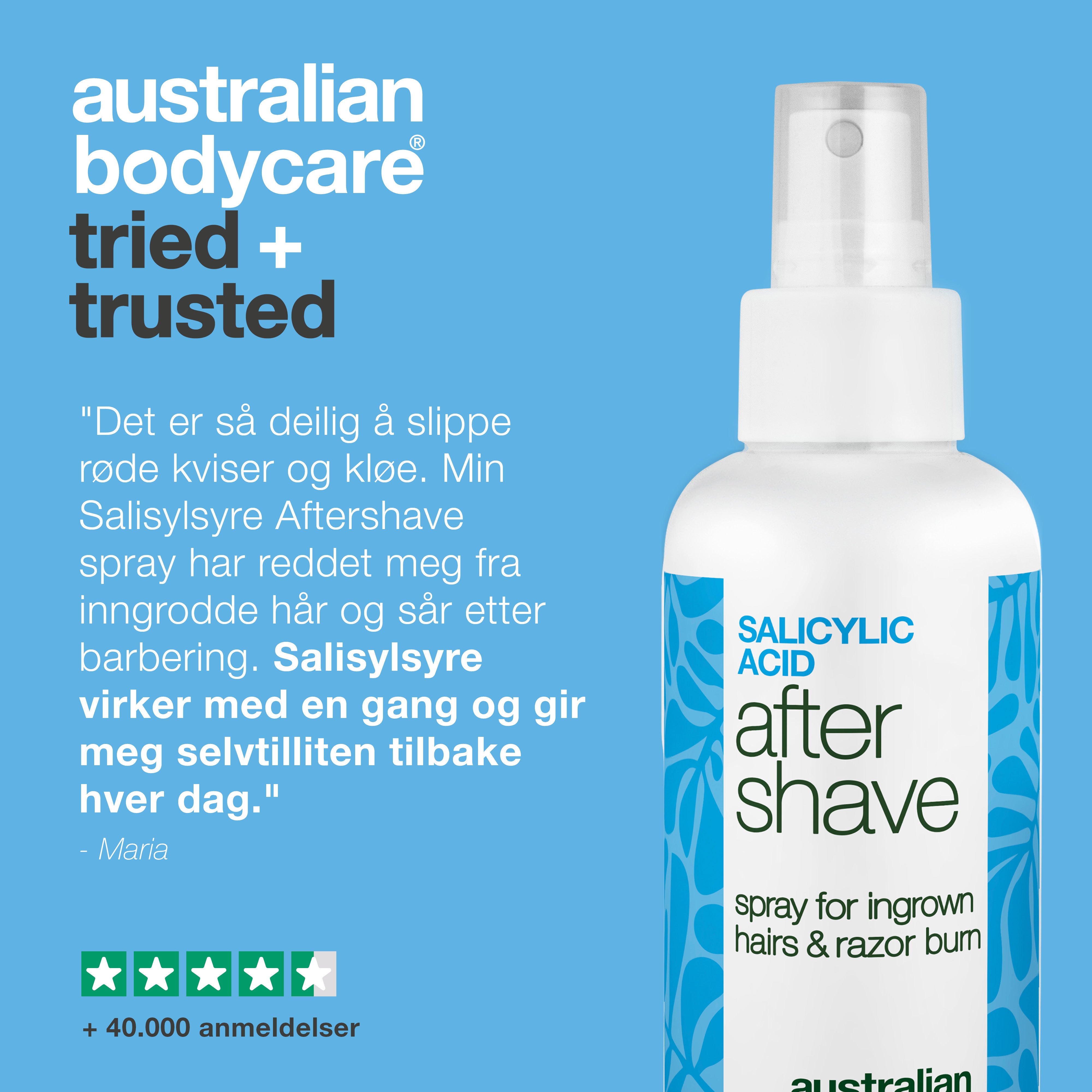 Salisylsyre After Shave Spray mot røde nupper — After Shave Spray mot inngrodde hår og røde nupper. Beroliger kløe med salisylsyre og Aloe Vera for et glatt resultat. Prøv den nå.
