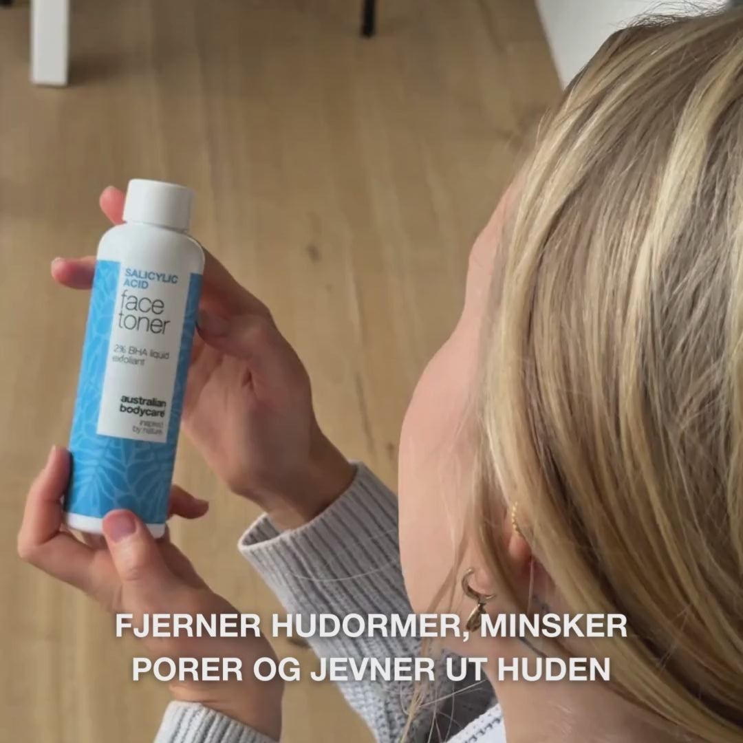 Salicylic Acid toner bekjemper kviser, hudormer og store porer. Gir en klarere hud. Ideell for kombinert hud. Med Salicylic Acid fra Australian Bodycare.