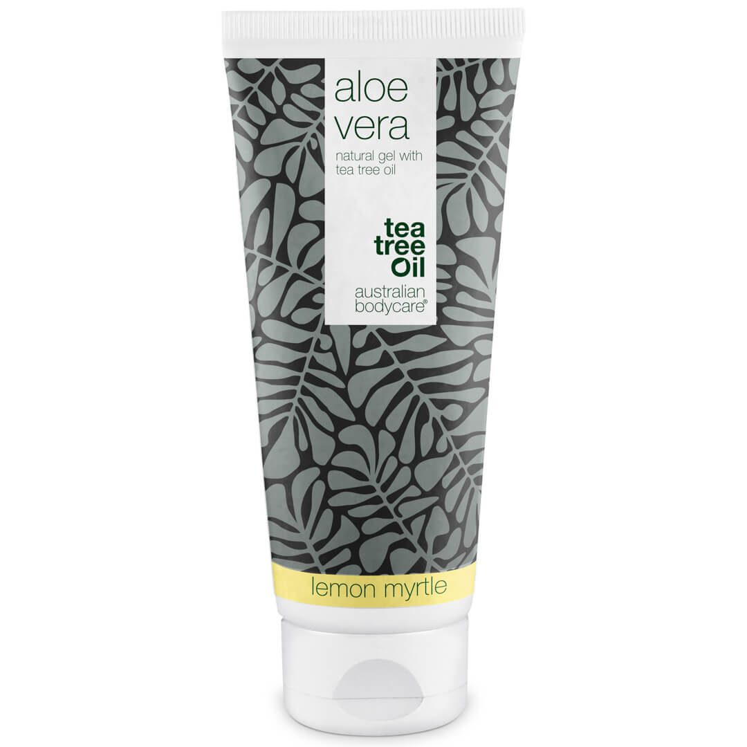 Aloe Vera Gel med Tea Tree Oil - Kløestillende og avkjølende gelé mot irritert hud, solbrent hud og smårifter
