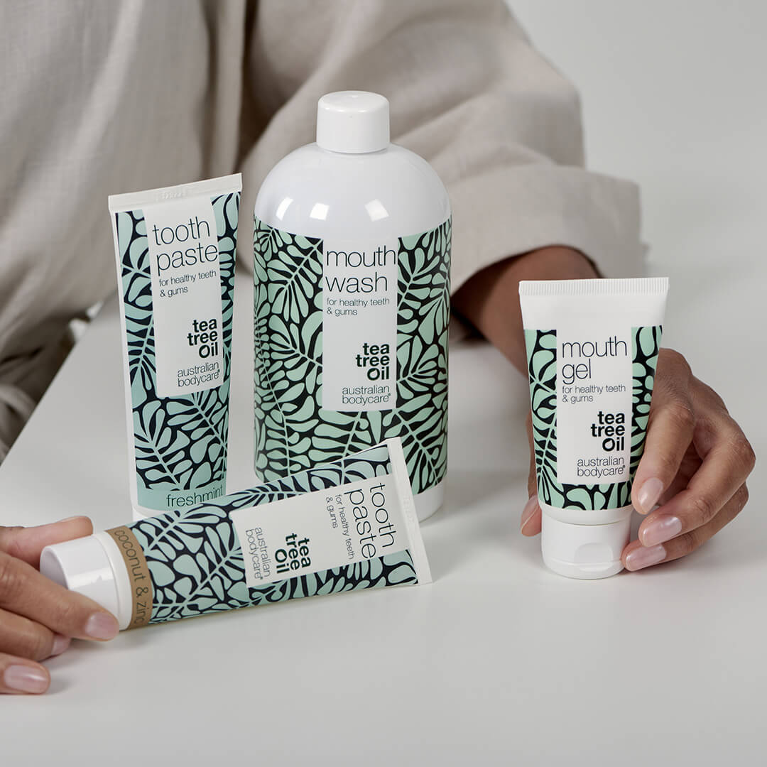 3 stk. Tea Tree Oil Tandpasta Kokos & Zink  — Til daglig pleje ved paradentose, svamp og tandkødsbetændelse