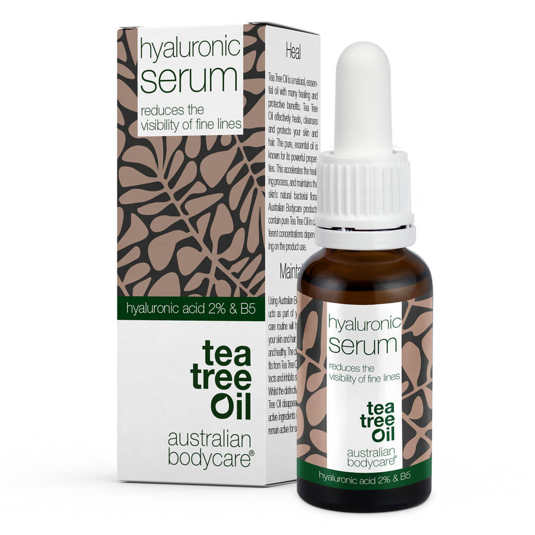 Hyaluronsyre Serum 2% + B5 til tørr hud &amp; rynker med Tea Tree Oil