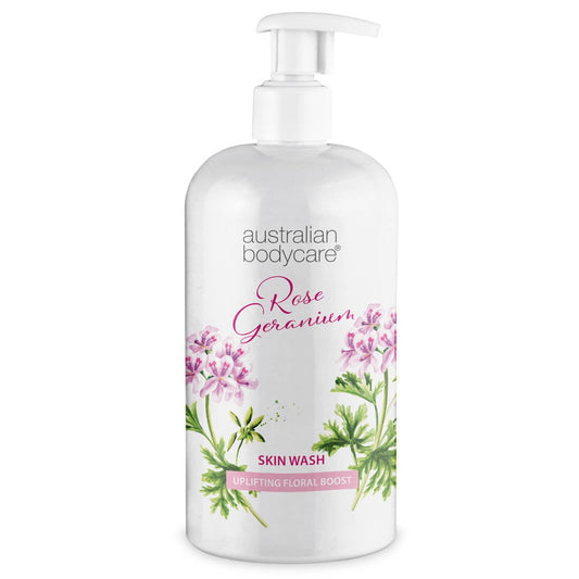 Profesjonell Rose Skin Wash - Dyptrensende & profesjonell showergel med Tea Tree Oil og Rose Geranium