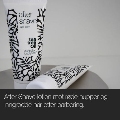 After Shave med Tea Tree Oil - Aftershave lotion mot røde nupper og inngrodde hår etter barbering