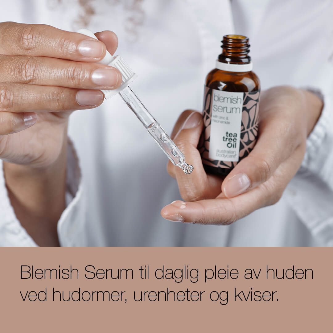 Niacinamide Serum til kviser og uren hud — Ansiktsserum med niacinamid 10%, Sink 1% og tetreolje mot kviser, hudormer og uren hud