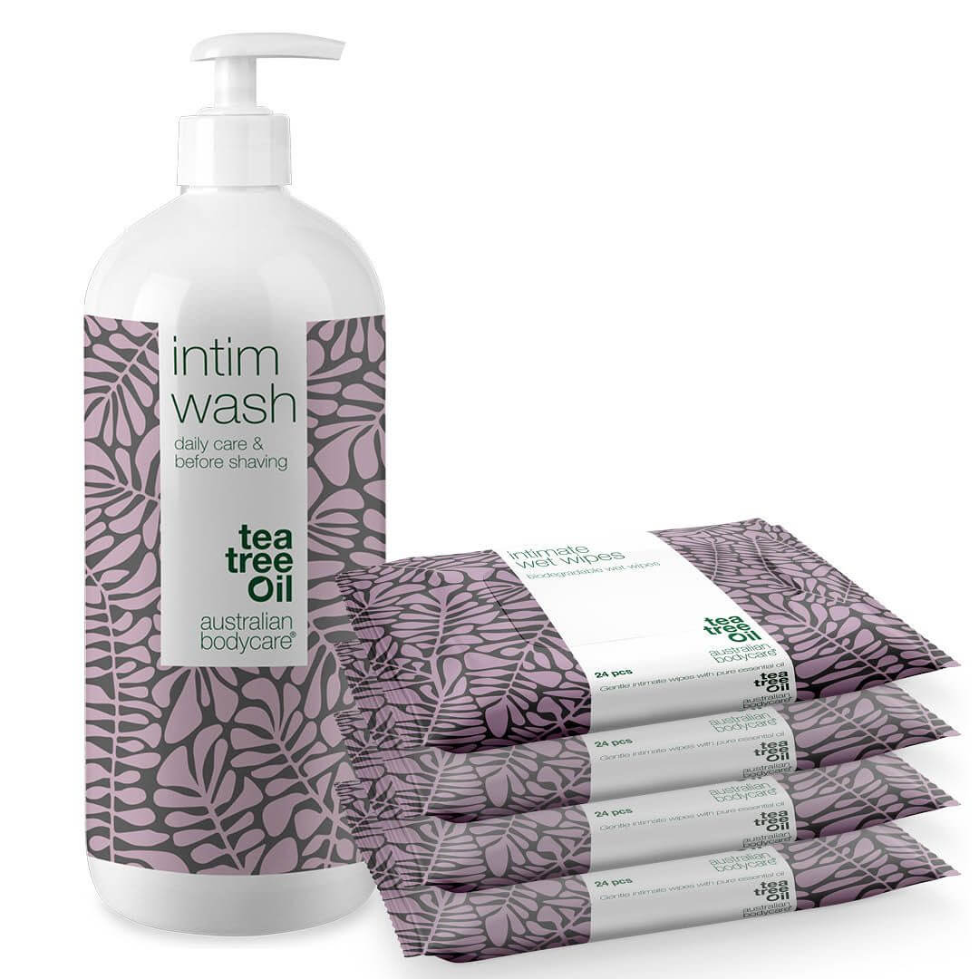 Pakke til god intimhygiene - Intimsåpe og våtservietter mot kløe, svie og uønsket lukt i underlivet