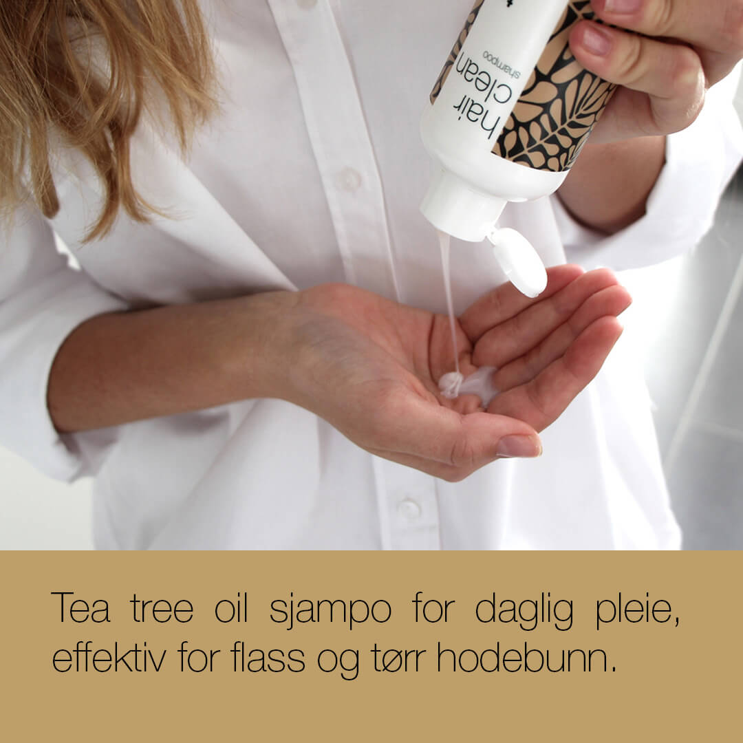 Tea Tree Anti Flass Sjampo — Tea tree shampoo effektiv for flass, fett hår og tørr hodebunn